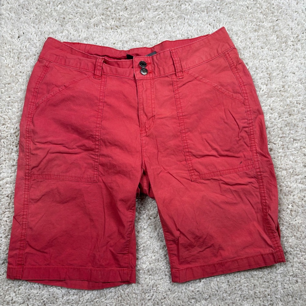 Denver Hayes Womens Coral‎ Red Utility Cargo Shorts Size 10 Double Button